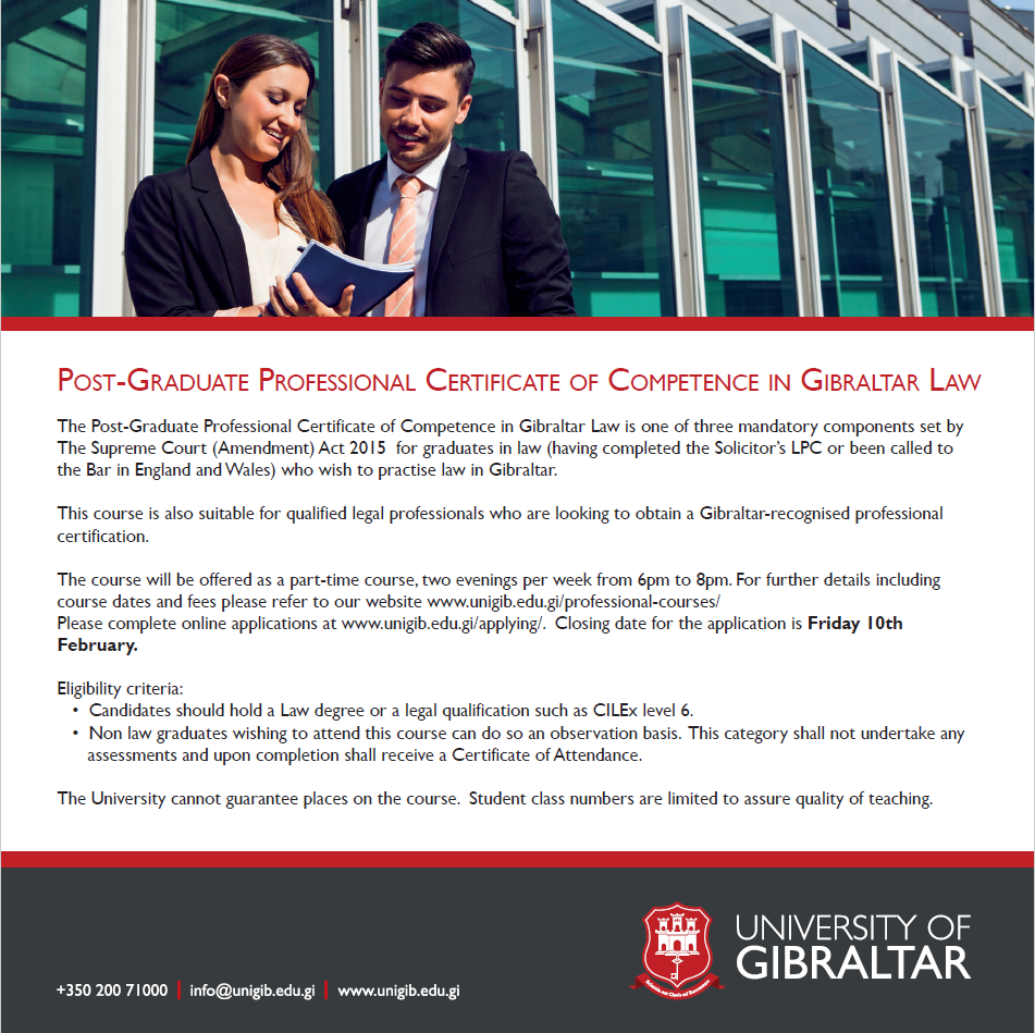 Image of Professional Certificate Of Competence In Gibraltar Law blog